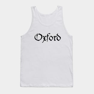 Medieval Calligraphy Oxford Black Lettering Tank Top